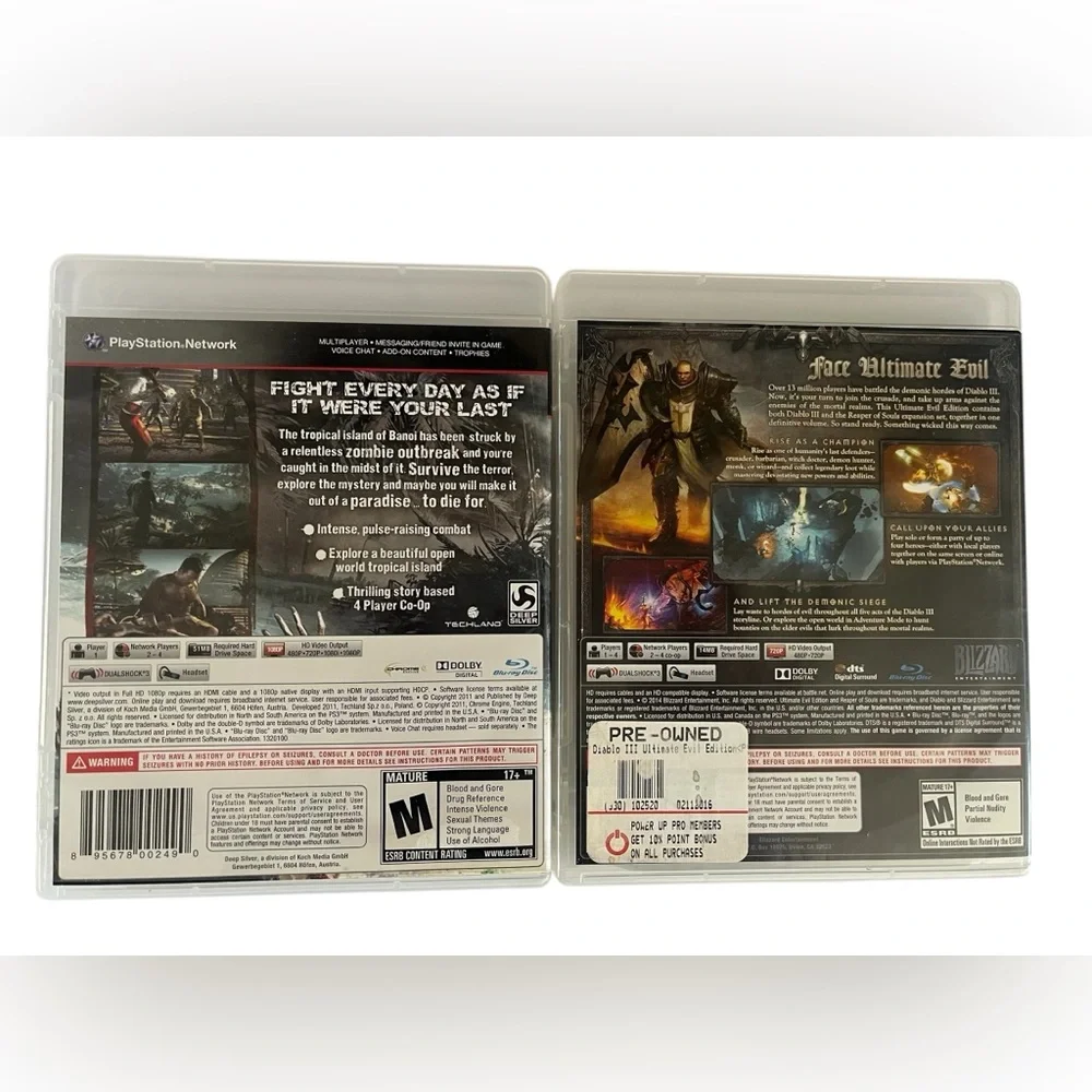 Sony PS3 Game Bundle of Two Diablo Reaper of Souls and Dead Island